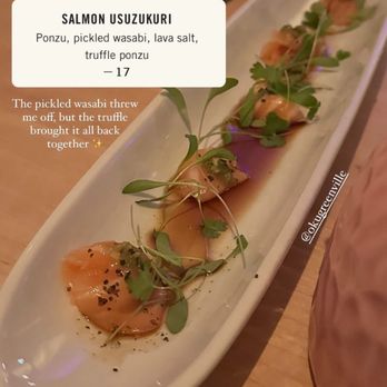 O-Ku - Salmon usuzukuri - Sushi Bars Near Me - Greenville, South Carolina O-Ku - Salmon usuzukuri - Sushi Bars Near Me - Greenville, South Carolina