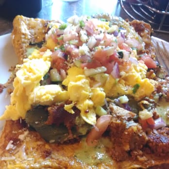 Toast - The Santa Fe French toast... Giant pile of amazing spicy yumminess! This is the gluten-free version. Delicious! - Breakfast & Brunch Near Me - Littleton, Colorado