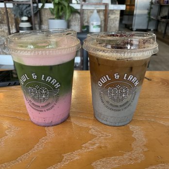 Owl And Lark - Strawberry matcha and blueberry latte - Coffee & Tea Near Me - La Grange, Illinois