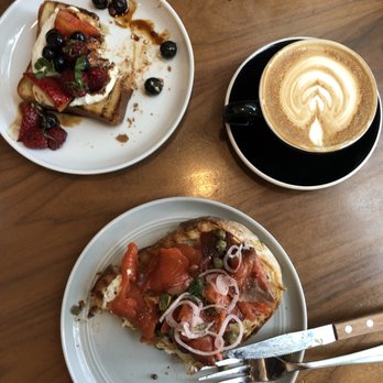 Mr West Cafe Bar Downtown - Salmon toast and ricotta with berries toast - Bars Near Me - Seattle, Washington Mr West Cafe Bar Downtown - Salmon toast and ricotta with berries toast - Bars Near Me - Seattle, Washington