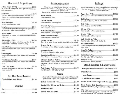 Menu photo 2 Shannon's Seafood Kitchen Pensacola, FL Menu photo 2 Shannon's Seafood Kitchen Pensacola, FL