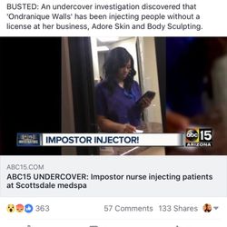 Adore Skin & Body Sculpting - Uh oh. Looks like someone is going down.  I hope you rot in hell "Britney" lmao. Your crazy. No one is licensed here.