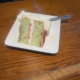 Pistachio raspberry cake.