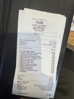 Menu photo 8 X-Fish Izakaya Brea, CA
