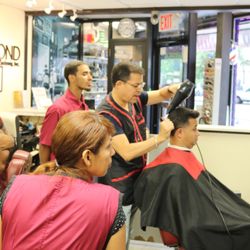 Beyond Barber Academy - Javiel shows us techniques when using the dryer and brush and making the hair shape how we want it to be.
