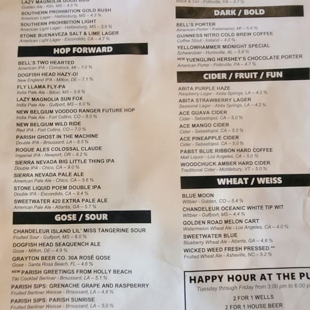 The Porter - Menu - Pubs Near Me - Hattiesburg, Mississippi The Porter - Menu - Pubs Near Me - Hattiesburg, Mississippi