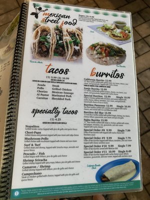 Menu photo 3 La Nopalera Savannah, GA