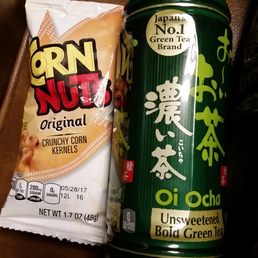 corn nuts $1.25, green tea $2.49 corn nuts $1.25, green tea $2.49