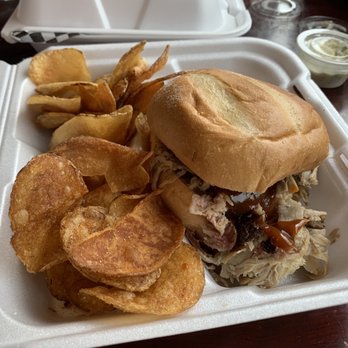 Foothill Momma's BBQ Juke Joint - Pulled Pork Sandwich with honey bqq sauce. - Barbeque Near Me - Lexington, Virginia