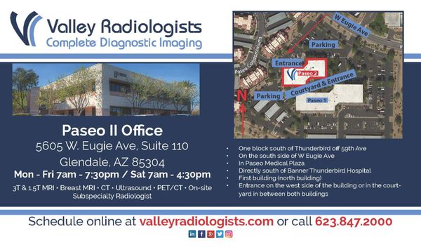 Valley Radiologists Paseo Ii Office 5605 W Eugie Ave Ste 110
