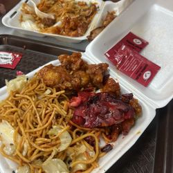 Panda Bowl - Orange chicken and bbq chicken