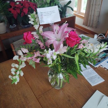 Designs by Carol - Two weeks later the flowers are almost all opened and the aroma from the lilies and roses intense. - Floral Designers Near Me - Mundelein, Illinois