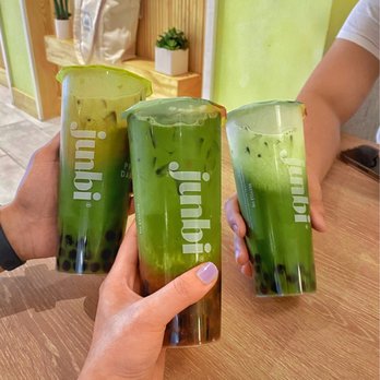Junbi - Left: dirty matcha Middle: strawberry matcha Right: vanilla matcha - Coffee & Tea Near Me - Princeton, New Jersey Junbi - Left: dirty matcha Middle: strawberry matcha Right: vanilla matcha - Coffee & Tea Near Me - Princeton, New Jersey