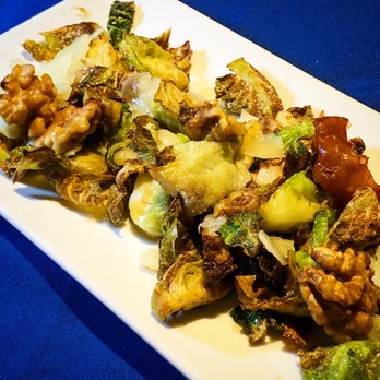 Isabella's - Seared Brussels Sprouts with Serrano Ham, Roasted Glazed Walnuts, Manchedo and Fig Vinaigrette. This hit the spot. Highly recommended. - Tapas/Small Plates Near Me - Frederick, Maryland