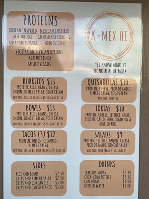 Menu photo 8 K-Mex HI Honolulu, HI
