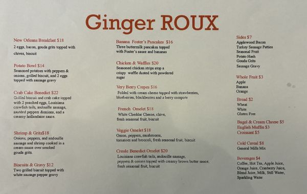 Menu photo 4 Ginger Roux New Orleans, LA