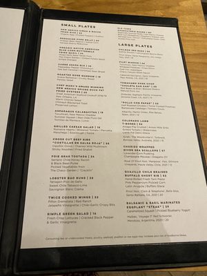 Menu photo 5 Level 5 Rooftop Restaurant Albuquerque, NM