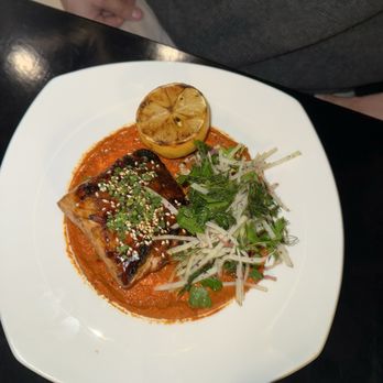 Zakia Modern Lebanese - Honey harissa salmon - Wine Bars Near Me - Atlanta, Georgia Zakia Modern Lebanese - Honey harissa salmon - Wine Bars Near Me - Atlanta, Georgia
