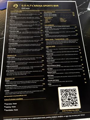 Menu photo 4 Goat Arena Northlake, TX
