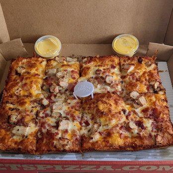 Jet's Pizza - Chicken Bacon Ranch Large Detroit Style Pizza - Pizza Near Me - Westlake, Ohio Jet's Pizza - Chicken Bacon Ranch Large Detroit Style Pizza - Pizza Near Me - Westlake, Ohio