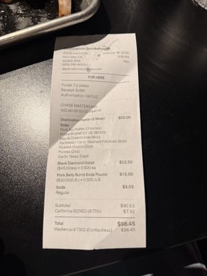 Menu photo 1 Destination Smokehouse Murrieta, CA