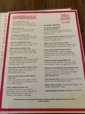 Menu photo 2 El Torero Tucson, AZ