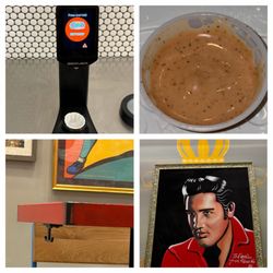 Raising Cane's - Automated Ketchup Machine + Cane's Sauce + hooks under some tables + Elvis Presley Painting
