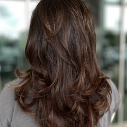 Joseph James Hair Salon - Layered haircut with custom highlights.