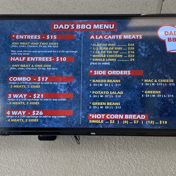 Dad's BBQ - Menu - Barbeque Near Me - Antioch, California