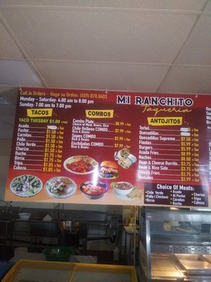 Menu photo 5 Mi Ranchito Taqueria Kettleman City, CA