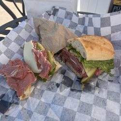 Stacy's Kitchen - Pastrami on Italian roll. As u can see plenty of fillings.  You won't leave hungry.
