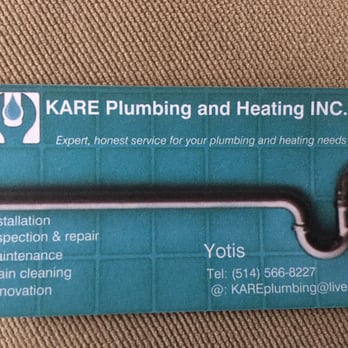 KARE Plumbing and Heating - Business card information - Plumbing Near Me - Westmount, Quebec KARE Plumbing and Heating - Business card information - Plumbing Near Me - Westmount, Quebec