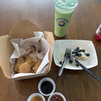 Donutchew - Chicken wings, Matcha milk, tea, blueberry croffle - Donuts Near Me - Oklahoma City, Oklahoma