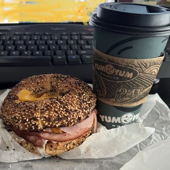 Yum Yum Donuts - Everything Ham and Cheese Bagel - Donuts Near Me - La Puente, California Yum Yum Donuts - Everything Ham and Cheese Bagel - Donuts Near Me - La Puente, California