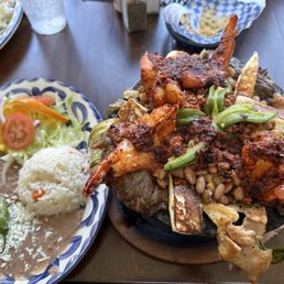 Molcajete Plate with Rice and Beans Molcajete Plate with Rice and Beans
