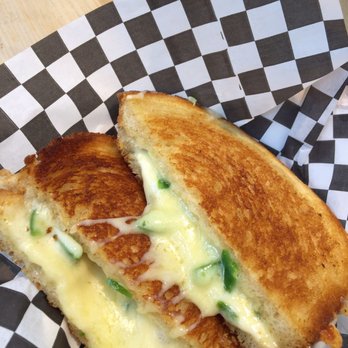 Black Sheep GCB - Custom made grilled cheese with jalapeños! So buttery and good! - Sandwiches Near Me - Anaheim, California