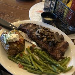 The Naked Moose - My Ny strip steak cooked to perfection no steak sauce needed