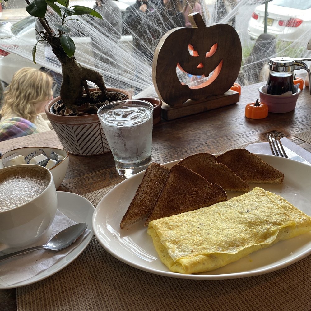 Eatarry - Almond latte and bacon and feta cheese omelette. - Breakfast & Brunch Near Me - Tarrytown, New York Eatarry - Almond latte and bacon and feta cheese omelette. - Breakfast & Brunch Near Me - Tarrytown, New York