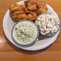 Fried Fish and Shrimp with cole slaw and Mac Salad Fried Fish and Shrimp with cole slaw and Mac Salad