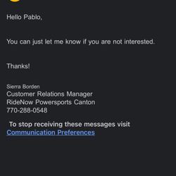 I wouldn't want to do business with someone that isn't patient enough to wait for us customers to have a chance to call back