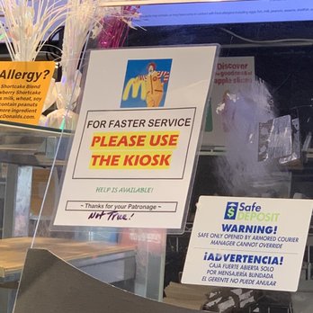 McDonald's - Notice the handwritten message under the kiosk sign! - Fast Food Near Me - Philadelphia, Pennsylvania McDonald's - Notice the handwritten message under the kiosk sign! - Fast Food Near Me - Philadelphia, Pennsylvania