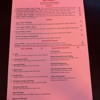 Kres Chophouse - Menu - Steakhouses Near Me - Orlando, Florida Kres Chophouse - Menu - Steakhouses Near Me - Orlando, Florida