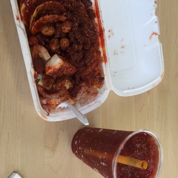 Tocumbos Ice Cream - Tostilocos with Clamato and extra Chaca-Chacas and a Tarugo - Desserts Near Me - Murrieta, California