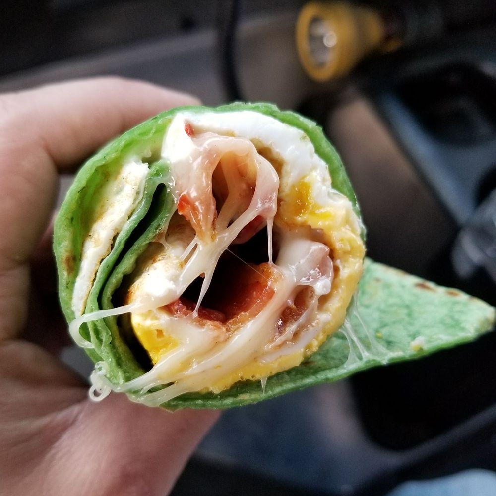Redwood Cafe - Bacon, egg, pepper jack, and salsa on a wrap. - American Near Me - Forest Hills, New York Redwood Cafe - Bacon, egg, pepper jack, and salsa on a wrap. - American Near Me - Forest Hills, New York
