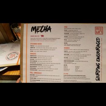 Mecha Noodle Bar - Menu as of 12/5 /18 - Noodles Near Me - New Haven, Connecticut