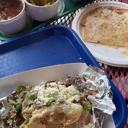 Sonoran dog cheese quesadilla and guacamole
