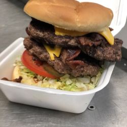 The  Cafe - Double bacon cheese burger
