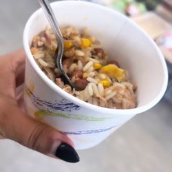 Sonny’s Meat Market - Mr. Sonny makes these soups that are delicious. Meat, rice, beans and corn.