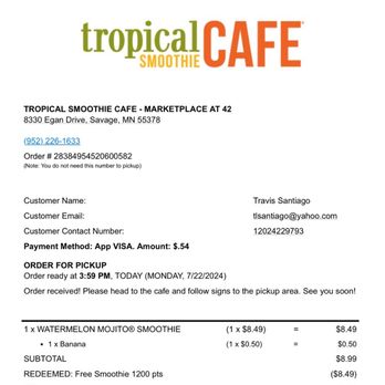 Tropical Smoothie Cafe - This location steals points from customers in other states wtf! - Juice Bars & Smoothies Near Me - Savage, Minnesota Tropical Smoothie Cafe - This location steals points from customers in other states wtf! - Juice Bars & Smoothies Near Me - Savage, Minnesota