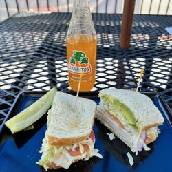 Bianchini's Sandwich & Salad Market - Toasted avocado turkey sandwich with orange drink